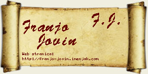 Franjo Jovin vizit kartica